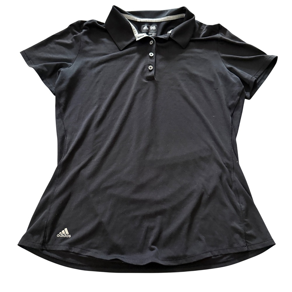 Adidas Golf Womens Black Short Sleeve Polo Shirt Performance Top Size M RN 88387